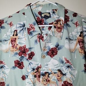 🌺RARE TOMMY BAHAMA HULA GIRLS BUTTON DOWN HAWAIIAN SHIRT SZ XL GREAT CONDITION!